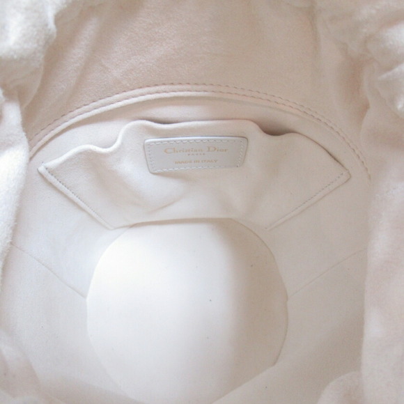 Dior Shoulder Bag Leather White Navy Blue - Picture 5 of 6